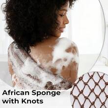 African Net Sponge Authentic - African Exfoliating Net Sponge 3 Pieces - Body Scrubber Exfoliator Wash Cloth - Back Scrubber For - 香檳色&森林色&棕色 - 查看 5