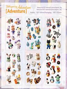 Fluffy Cute Animal Series Plush Cartoon Stickers, DIY Scrapbooking Materials, Water Bottle Decorative Stickers - Multicolor - View 12