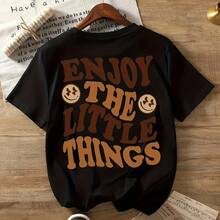 Camiseta para Mujer con Estampado de Diente y Pasta Dental, Manga Corta - Negro - Ver 1