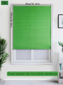 1pc Solid Color Semi-Sheer Pleated Curtain, Lightweight Pleated Curtain With No Drill Holes, Semi-Transparent Solid Color Pleated Curtain, Temporary Blackout Curtain, Adhesive Pleated Curtain, Easy To Cut And Install, Classic Minimalist Design, Suitable For Study, Living Room, Bedroom, Bathroom And Other Windows - Multicolor - View 42
