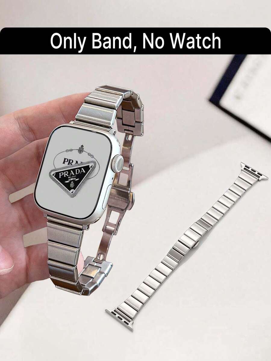 Huastonband 1件細腰銀色不鏽鋼手錶錶帶，相容於Apple Watch 38mm、40mm、41mm、42mm、44mm、45mm、49mm及更多尺寸，細腰鏈銀色飾品，夏季不鏽鋼飾品女款配件，高級金屬男款配件，適用於Apple Watch Ultra 2高級款