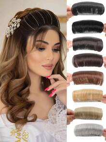 Postizo de cabello sintético con relleno de cabello e inserto de peine para agregar volumen y volumen a la parte superior de la cabeza y la frente. - Multicolor - Ver 11