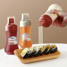 1/2pcs Squeezable Sauce Bottles, Suitable For Salad, Ketchup, Honey, Jam, Material, Kitchen Squeeze Sauce Bottle, Oyster Sauce Dispenser - Multicolor - View 2