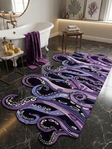 1pc Purple Deep Sea Octopus Tentacle Art Rug, Bathroom Mat, Bathroom Carpet, Small Rug, Home Decor, Area Rug, Outdoor Mat, Bedroom Carpet, Washable Rug - Multicolor - View 7