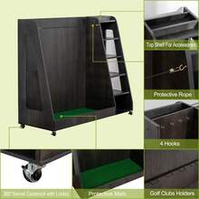 Gray Wooden Golf Bag Storage Rack - Grey - View 3