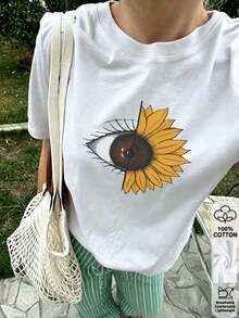 Camiseta para Mujer con Estampado Rock, Cuello Redondo, Manga Corta, Diseño Oversized, Ideal para Streetwear - Negro - Ver 9
