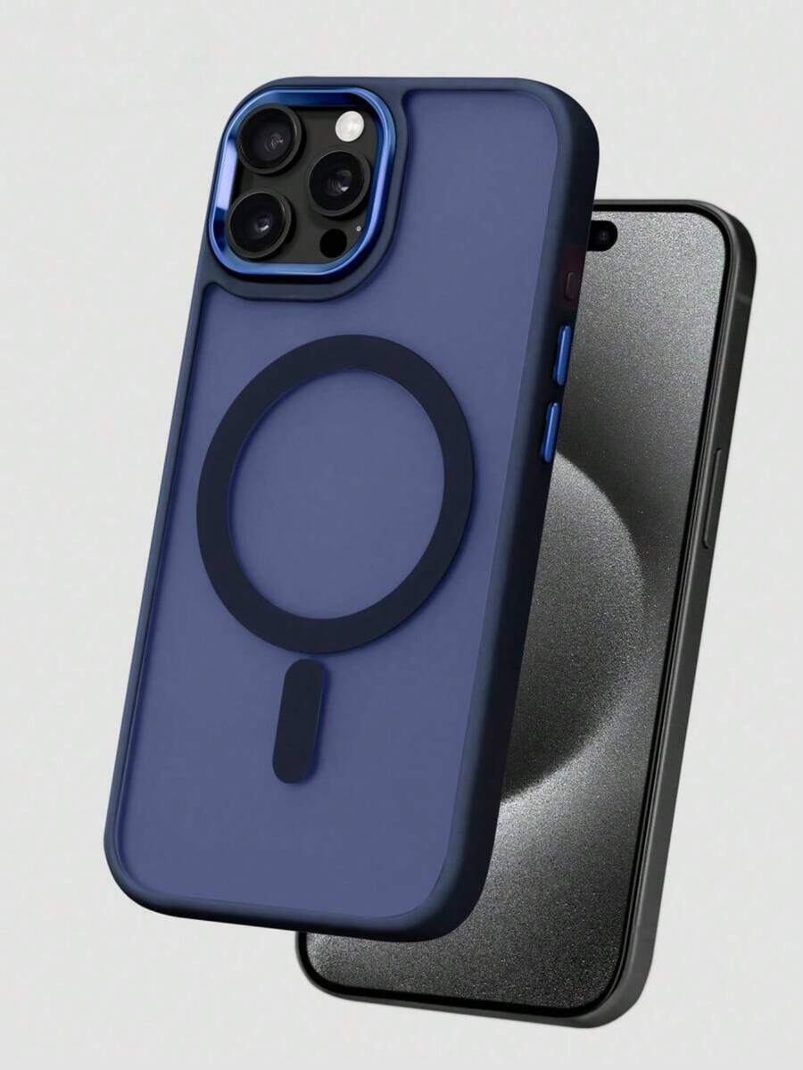 磁吸式 TPU 黑色基礎手機殼 MagSafe PC+TPU 2合1 磁吸無線充電保護殼 黑色 適用於 Apple 17 ProMax,親膚紋理,神祕霧面朦朧視覺,防滑防摔,PC+TPU 材質,適用於 iPhone,春季禮物、生日、週年紀念、專業辦公慶祝 - 黑色 - 查看 1