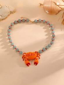 Dây chuyền mặt dây hình cua biển, trang sức độc đáo cho kỳ nghỉ của phụ nữ. - Cua - Xem 9