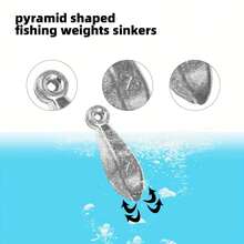 45pcs Fishing Weight Set - Assorted Hexagon And Teardrop Shaped Lead Sinkers With Rings, 1/8 Oz To 2 Oz - Ideal For Sea Fishing And Drop Shot Casting - Silver - View 3