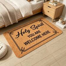 1pc Brown Textured Spiritual Welcome Doormat - Flannel Material, Unique Style, Suitable For Kitchen, Dining Room, Hallway, Bathroom, Bedroom, Home Decor, Room Decor, All Seasons - 1PC - View 9