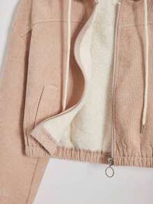 Chaqueta con capucha de manga larga con forro térmico de unicolor para mujer, otoño/invierno - Multicolor - Ver 5
