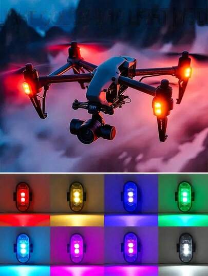 Đèn LED mini sạc USB độ sáng cao, đèn LED không dây điều khiển từ xa, đèn chống va chạm xe hơi, thích hợp cho ô tô, máy bay không người lái, máy bay, xe máy, xe đạp, dung lượng 130mAh.