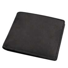 Sleek Black Bi-Fold Wallet For Son, Portable Wallet With Silver Engraved Lettering, Multiple Card Slots Design, Ideal Birthday Graduation Christmas Gift From Mom - Black - View 10