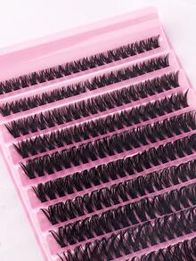 200pcs D-Curl Flare False Eyelash Clusters, Suitable For Individual Lash Extensions, Create Thick & Long-Lasting Lash Effect, Natural & Voluminous, Eyelash Clusters, Individual Lashes, False Eyelashes - View 5
