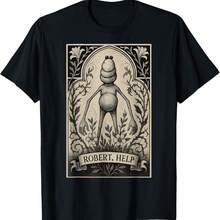 Funny Brainrot Gen Z Marcus The Worm Meme Robert Help T-Shirt - 黑色 - 查看 1