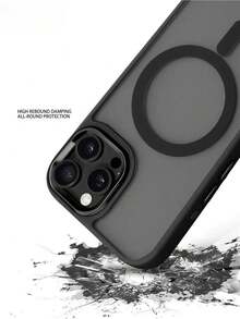磁吸式 TPU 黑色基礎手機殼 MagSafe PC+TPU 2合1 磁吸無線充電保護殼 黑色 適用於 Apple 17 ProMax，親膚紋理，神祕霧面朦朧視覺，防滑防摔，PC+TPU 材質，適用於 iPhone，春季禮物、生日、週年紀念、專業辦公慶祝 - 黑色 - 查看 7