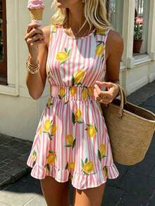 Vestido casual - Vestido casual moderno - Vestido casual de vacaciones - Vestido pastoril para mujer - Vestidos de verano para mujer - Ropa de mujer - Vestidos talla grande vendidos - Atuendos de verano para mujer - Rosa 3 - Ver 1