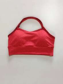 Set Of 3 Cropped Gym Tops With X-Shaped Straps, No Transparency, Removable Padding, Black With Red And Pink Tie-Dye Gradient Print - Black + Red Gradient + Pink Gradient - View 7