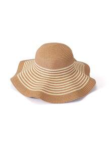 Trivaya 1 Straw Hat + 1 Bag, Vacation Casual Set - Khaki and Beige - View 8