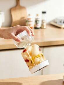 1 pièce Récipient à kimchi DAILYLAB avec filtre, bocal à kimchi et olives avec séparation humide-sec et fourchette, récipient de stockage alimentaire étanche, récipient à kimchi réutilisable convenant au kimchi, aux concombres, aux olives - Voir 7