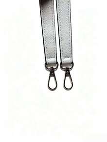 100% PU Leather Shoulder Bag With Handbag Handle, Short Strap, Gold Buckle Long Shoulder Strap Wallet - White - View 3