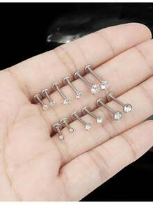 Khuyên tai ren trong mặt phẳng 16G, khuyên mũi, khuyên môi, khuyên sụn tai, nút bịt tai bằng thép không gỉ 316L, trang sức xỏ khuyên unisex. - Khuyên môi có ren - Xem 6