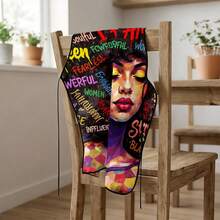 1pc, Portrait & Letter Pattern Polyester Apron, Suitable For Cooking, Baking, And Gardening - Can Be Used As Attire For The Kitchen And Dining - Multicolor - View 10
