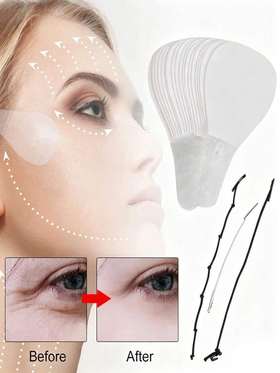 1 Juego (40 Piezas) Pegatinas Faciales Adecuadas para Uso Diario - Blanco - Ver 1