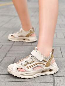 1 par de sandalias deslizantes ligeras y cómodas con diseño de para niñas en verano - Beis - Ver 7