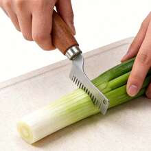 1pc Stainless Steel Multi-Function Onion Slicer, Efficient Kitchen Tool, Suitable For Slicing Onions And Garlic, Ideal Choice For Home And Restaurant Food Preparation - Multicolor - View 5