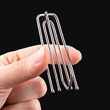 50-Pack Stainless Steel Curtain Pleat Hooks, Heavy-Duty Drapery Pinch Pleat Hooks, Rustproof Metal Curtain Tape Hooks For Window Treatments - Silver - View 5