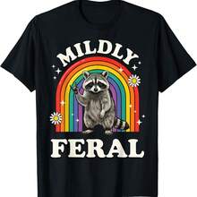 Mildly FERALs Raccoon T-Shirt - Black - View 1