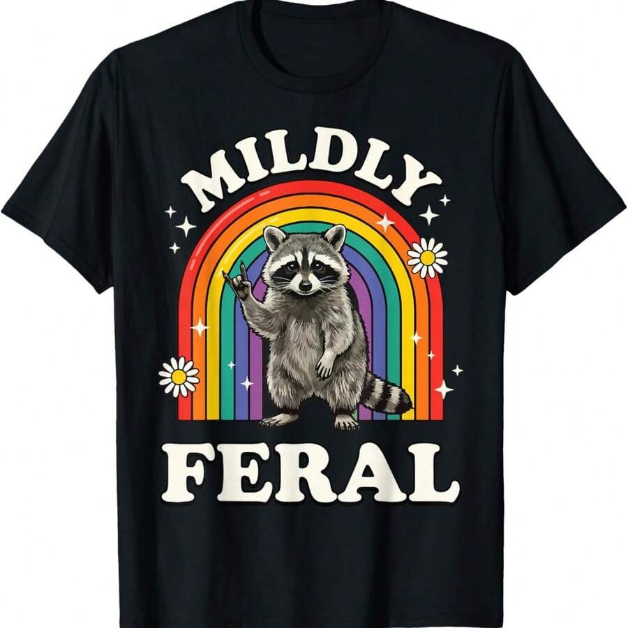 Mildly FERALs Raccoon T-Shirt - Black - View 1
