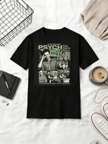 Psych TV-serie Grafisk T-shirt Shawn Spencer Retro Komedi Tröja Detektiv Fan-gåva - Svart - Visa 6