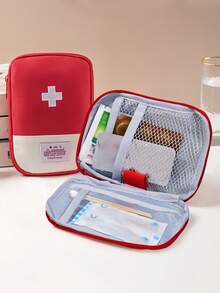 1/2/10pcs Portable Travel Medical Bag, Medication Storage Organizer,Back To School,Back To School - Red - View 1