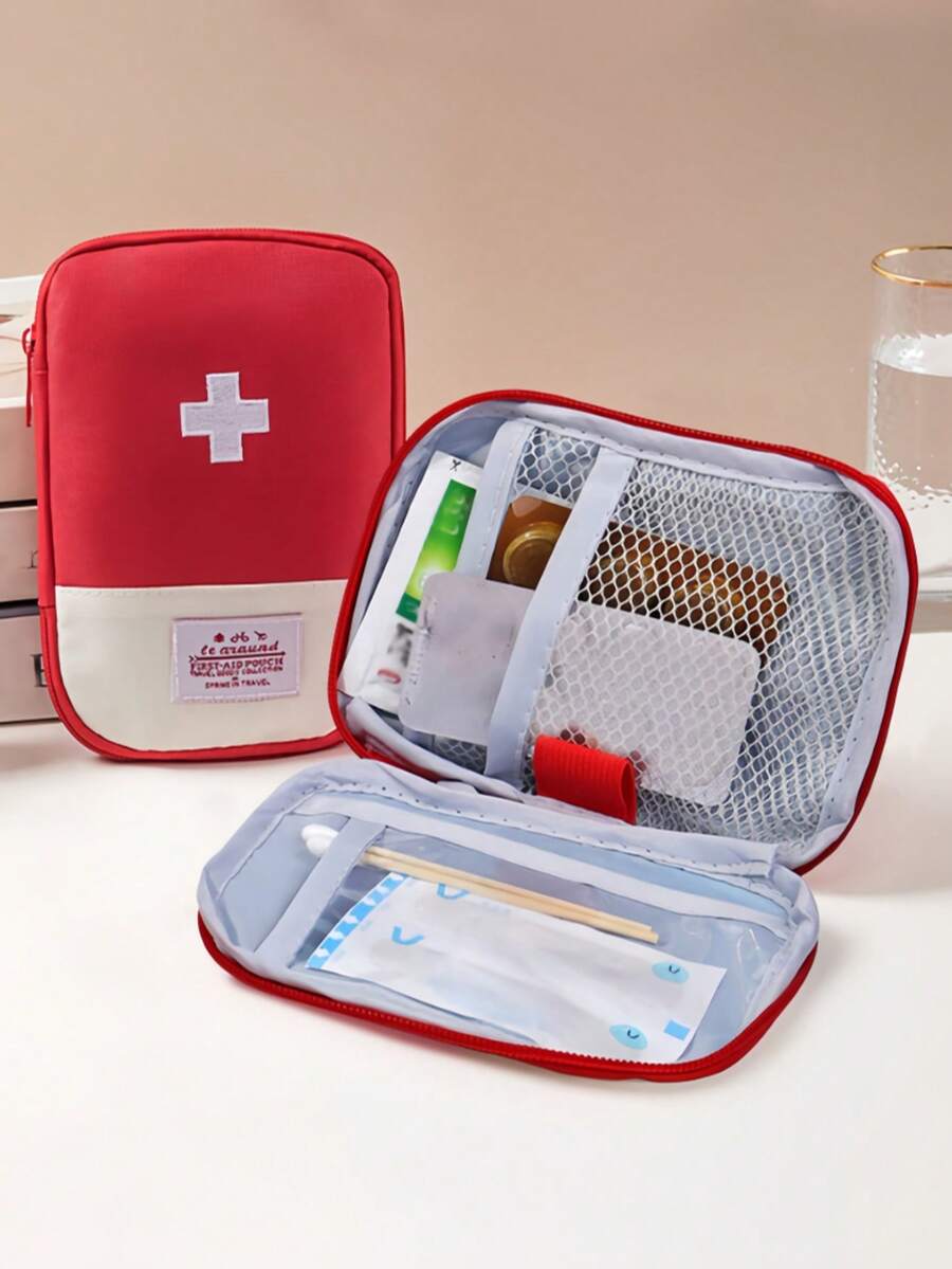 1/2/10pcs Portable Travel Medical Bag, Medication Storage Organizer,Back To School,Back To School - Red - View 1