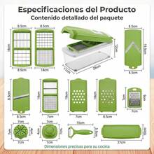 12 Pieces Multifunctional Vegetable And Fruit Cutter Grater Peeler Chopper Kitchen Set - Green - View 9