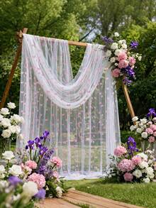 1 Tấm phông nền voan màu hồng có nơ, rèm phông nền trong suốt, kích thước 150*215cm, vải lưới polyester mềm mại, trang trí sinh nhật nơ hồng, phông nền tiệc cưới, tiệc cô dâu, tiệc em bé, phụ kiện cưới, đồ trang trí kỷ niệm, và hoàn hảo cho lễ đính hôn, tiệc sinh nhật - sử dụng trong nhà/ngoài trời, trang trí đám cưới, đạo cụ phông nền chụp ảnh đa năng, trang trí nơ hồng. - Nơ hồng - Xem 3