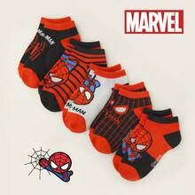 Marvel 1/5/10双装漫威复仇者联盟超级英雄卡通儿童袜，男女童均有，透气网眼，柔软舒适，适合夏季、上学、聚会、度假、休闲穿着 - 彩色 - 查看 18