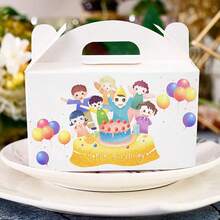 Hộp kẹo tiệc màu trắng 10/20/30 chiếc, có tay cầm, hộp quà tặng tự trang trí bằng vải, thích hợp cho sinh nhật, đám cưới, tiệc mừng em bé, Ngày của Mẹ. - Hộp cầm tay hình sừng màu trắng - Xem 1