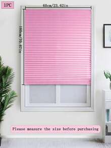 1pc Solid Color Semi-Sheer Pleated Curtain, Lightweight Pleated Curtain With No Drill Holes, Semi-Transparent Solid Color Pleated Curtain, Temporary Blackout Curtain, Adhesive Pleated Curtain, Easy To Cut And Install, Classic Minimalist Design, Suitable For Study, Living Room, Bedroom, Bathroom And Other Windows - Multicolor - View 17