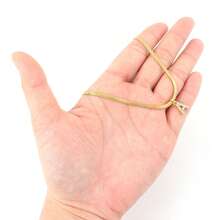 1pc New Fashion Initial Pendant Golden Stainless Steel Herringbone Chain Necklace For Women - Yellow Gold - View 3