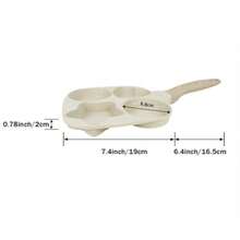 Padella antiaderente a quattro fori, diametro 20-23 cm. Perfetto per friggere colazioni, uova e hamburger. Realizzato in legno resistente e include manico. - Visualizzare 5