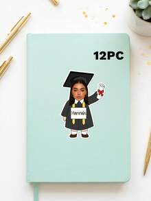 12/25/49pcs Custom Graduation Photo And Text Stickers, Personalized Graduate Face Stickers With Custom Name, Stickers For Graduation Decorations,Personalized Graduate Portrait Stickers For 2026 Graduation Party Decor - Multicolor - View 11