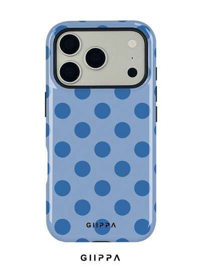 GIIPPA 1 Pieza Funda de teléfono 17 Pro Max con diseño de estampado de lunares azul lechoso, adecuada para teléfonos 16 Pro Max, 15 Pro Max, 14 Pro Max, funda de teléfono de estilo coreano elegante e interesante, compatible con 11/12/13/14/15/75 Pro Max Plus, diseño elegante adecuado tanto para hombres como para mujeres, regalo ideal para la novia en Navidad, San Valentín, Pascua, temporada de bodas y cumpleaños