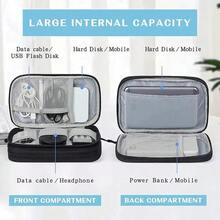 1pc New Travel Storage Bag, Waterproof Double-Layer Organizer Pouch For Cables, Chargers, Digital Accessories - Rectangle - View 4