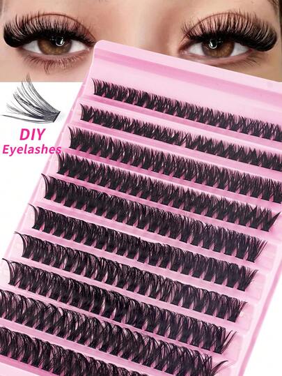 200pcs D-Curl Flare False Eyelash Clusters, Suitable For Individual Lash Extensions, Create Thick & Long-Lasting Lash Effect, Natural & Voluminous, Eyelash Clusters, Individual Lashes, False Eyelashes