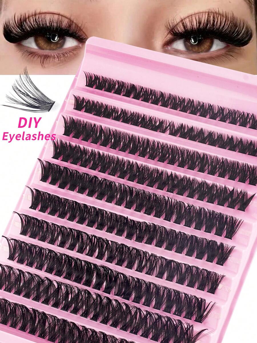 200pcs D-Curl Flare False Eyelash Clusters, Suitable For Individual Lash Extensions, Create Thick & Long-Lasting Lash Effect, Natural & Voluminous, Eyelash Clusters, Individual Lashes, False Eyelashes