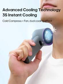 kinscoter 1pc 3600mAh Rechargeable Portable High-Speed Mini Handheld Fan, Outdoor Camping Travel Essential, Back To School Summer Air Cooler, 100-Level High Wind Speed Adjustable Personal Mini Cooling Fan - Handheld - View 4