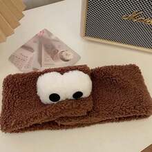 1 pièce de bandeau mignon à grands yeux pour femmes pour se laver le visage et prendre une douche. Le bandeau peut être ouvert pour dormir. Le bandeau est en peluche pour se laver le visage et ne laisse pas de trace. C''est un bandeau en peluche avec fermeture - Multicolore - Voir 14